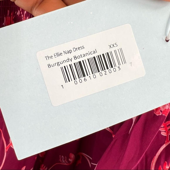 NWT HILL HOUSE Ellie Nap Dress Burgundy Botanical - Picture 14 of 15